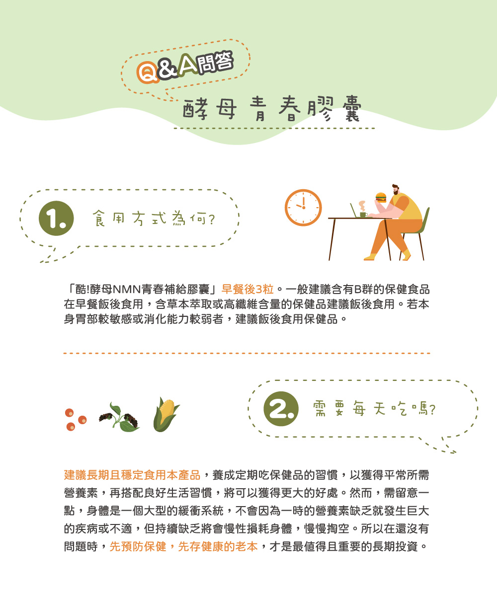 【酷氏】酵母NMN青春補給膠囊 Q&A回答
